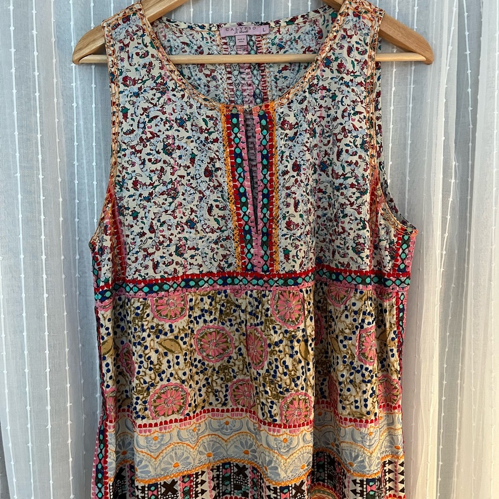 Calypso St. Barth Multicolor Floral Sleeveless Blouse